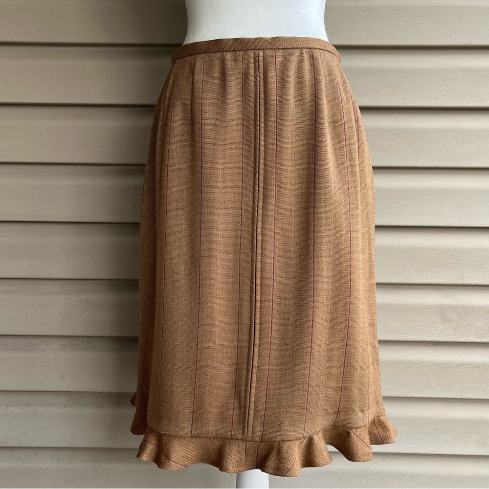 •Herve Benard• NWT Vintage Wool Skirt with Ruffle - Size 10